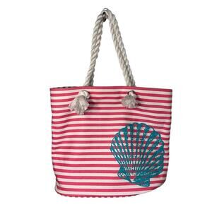 Punctuate for Barnes & Noble striped braided summer cottage open tote 15x18